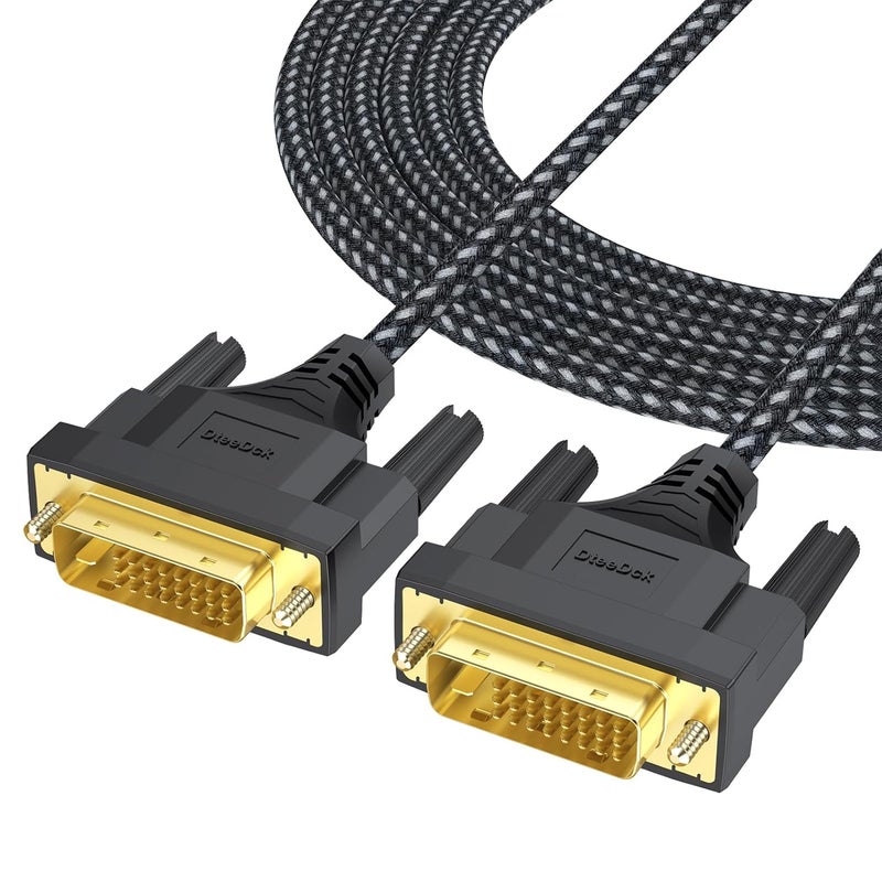 DteeDck DVI Cable 10ft, 24+1 Single Link Cord Male to Male for Computer PC Desktop Monitor Projector and More - Image 1